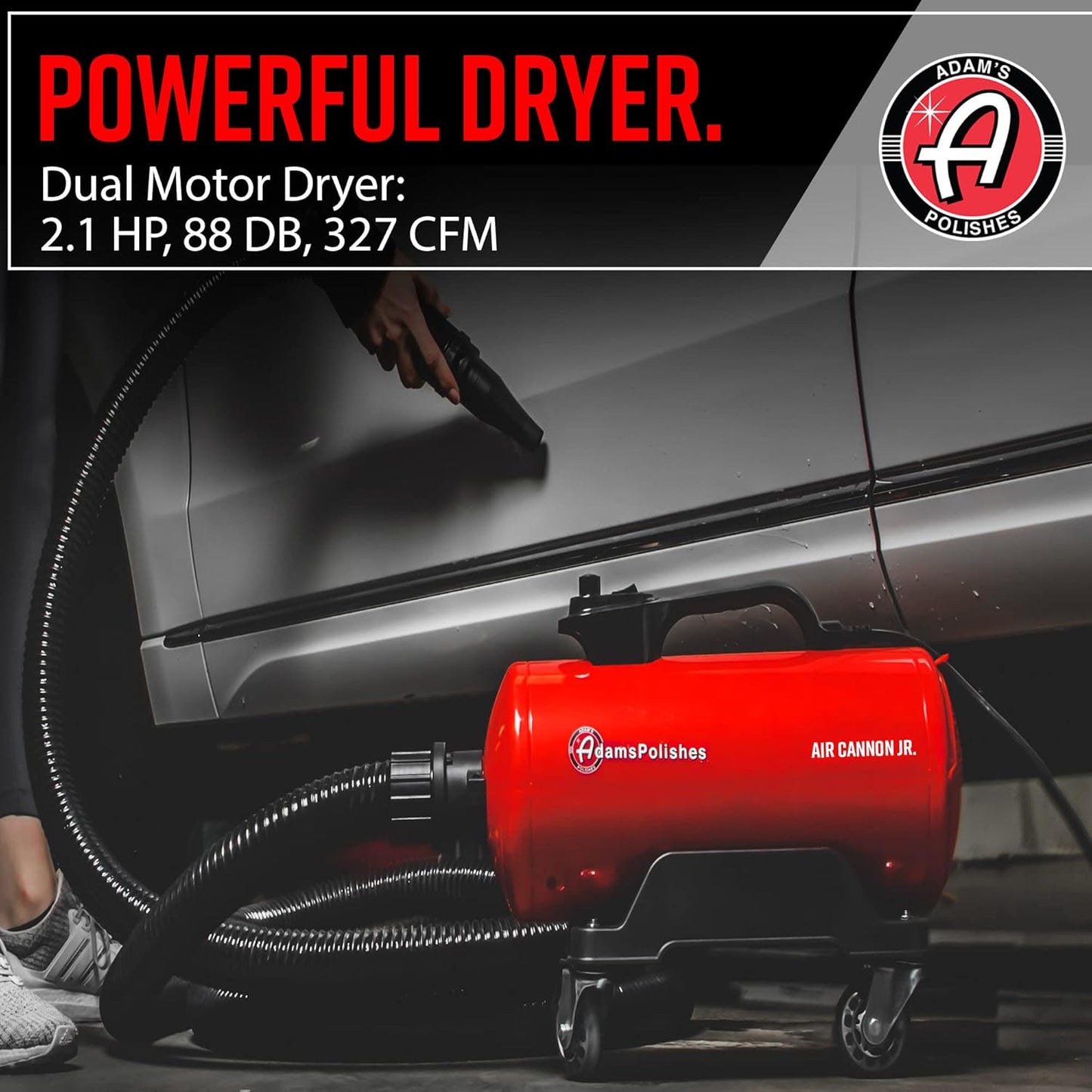 Adam's Polishes Air Cannon Jr. + Wall Mount Combo - High Powered Filtered Blower | Dry Before Car Cleaning, Detailing, Wax, or Ceramic Coating | Auto Tool Kit Gift for Boat, RV, Motorcycle