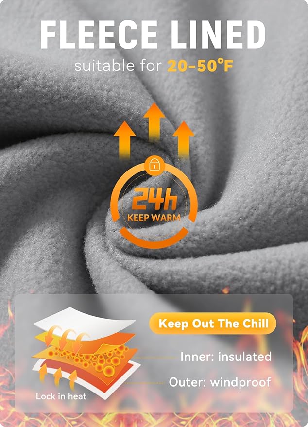 baleaf Men's Winter Cycling Jackets Water Resistant Thermal Running Softshell Jacket Warm Cold Weather Pockets