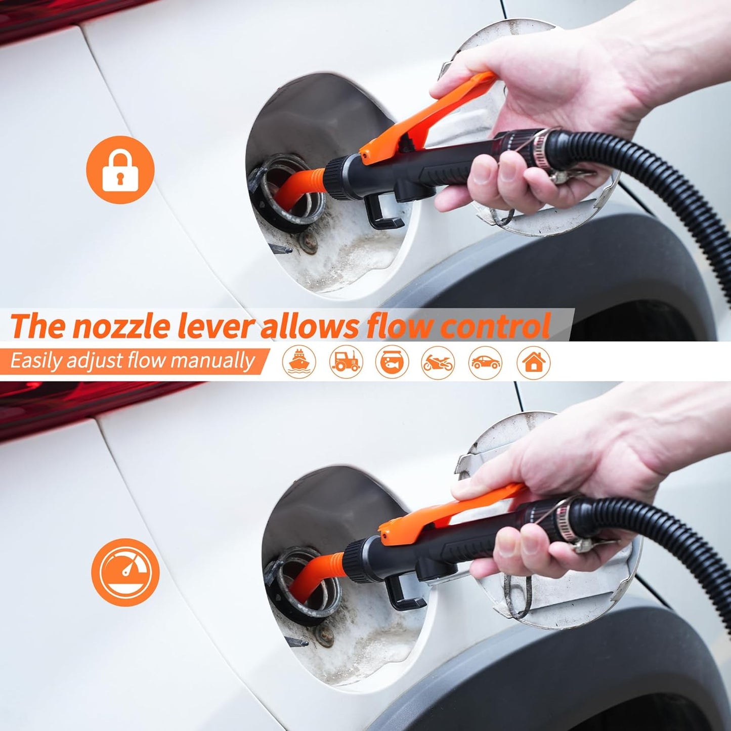 Portable Fuel Transfer Pump, Battery-Powered Siphon Pump for Gas, Diesel, Cars, Boats, Gas Cans, Spill-Proof, Quick & Easy Liquid Transfer