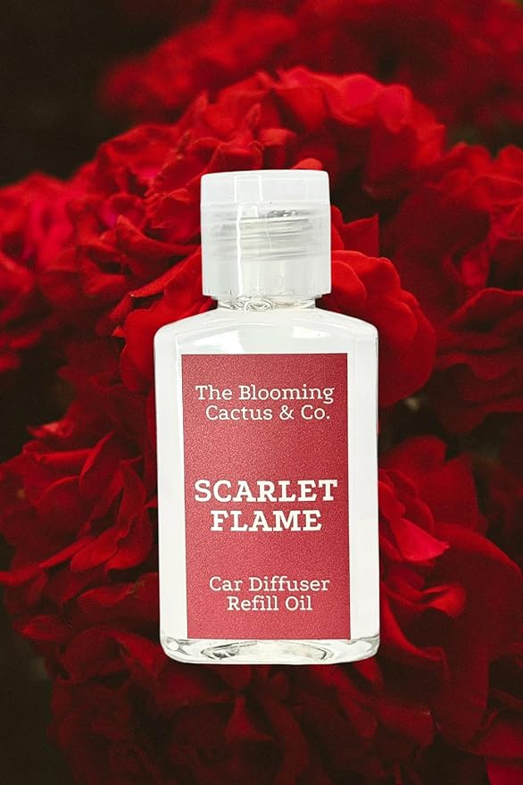 Car Air Freshener Refill Oil - Fragrance Oil Diffuser Refill - Car Diffuser Refill - Reed Diffuser Refill -The Blooming Cactus & Co. - (Sarlet Flame)