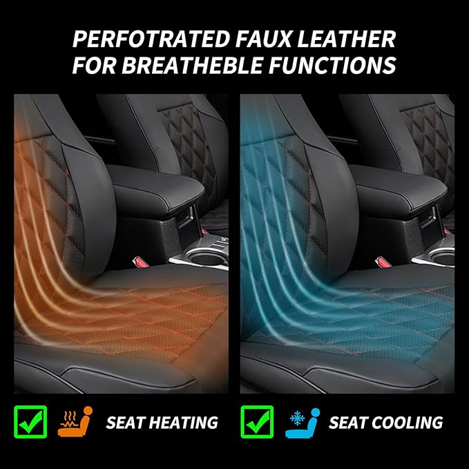 coverdream 4Runner Leather Seat Covers Full Set for 2010-2024 Toyota 4Runner Seat Cushion (5-Seater),Fully Covered,Luxury Waterproo SUV Seat Protector,Fit Like A Glove (Black & Diamond)