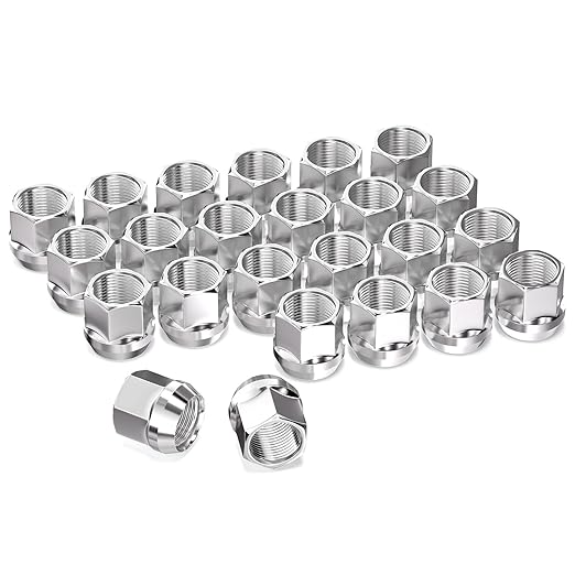GAsupply M14x2 Short Open End Lug Nuts, 0.8" 21mm Tall, 3/4" 19mm Hex, Conical Seat 60 Degree Bulge Acor Chrome Nuts, 20 Pcs