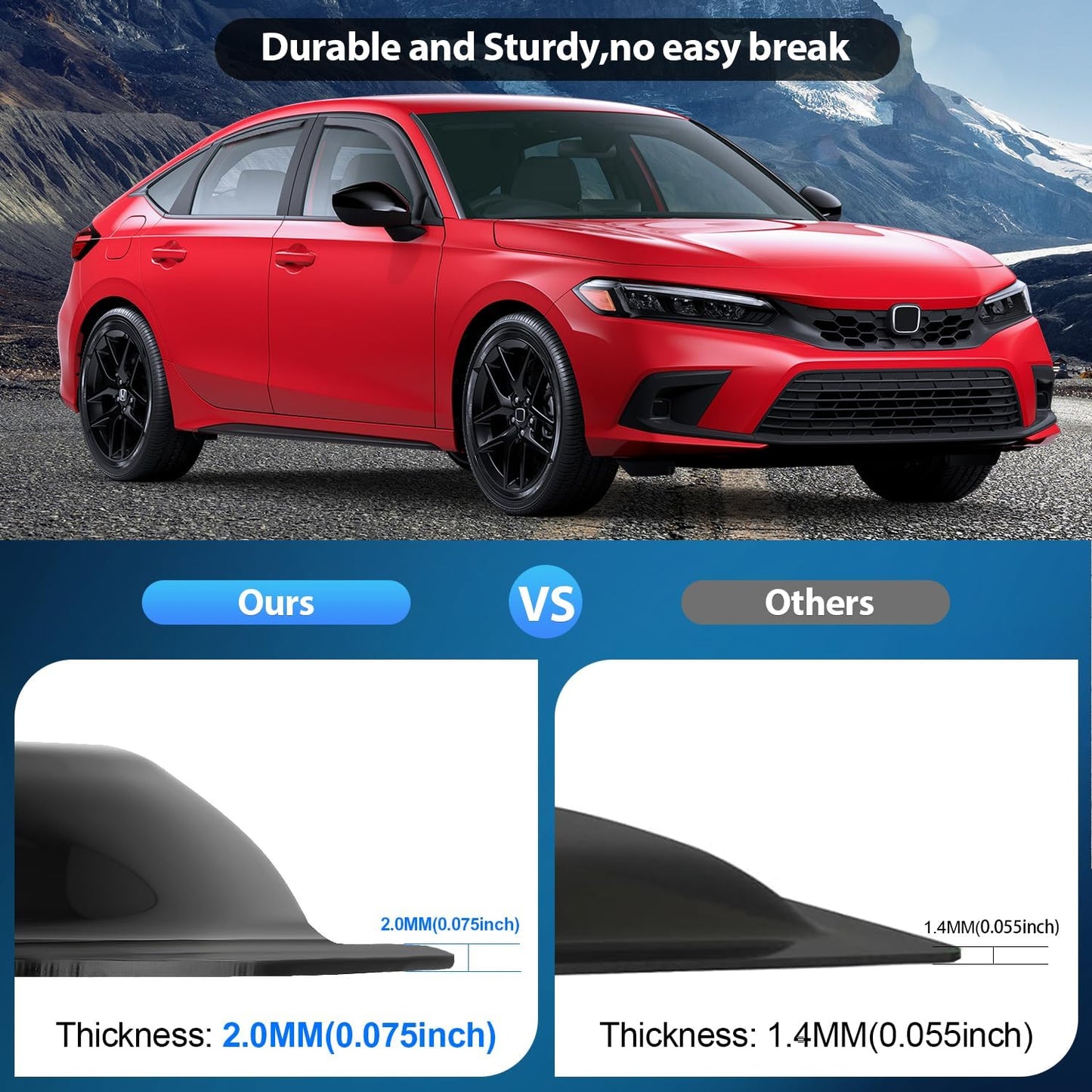 Nilight Durable in Channel Rain Guards for Honda Civic Hatchback HB LX Sport Touring EX-L 2022 2023 2024 Window Deflectors, Vent Window Visors-4pcs