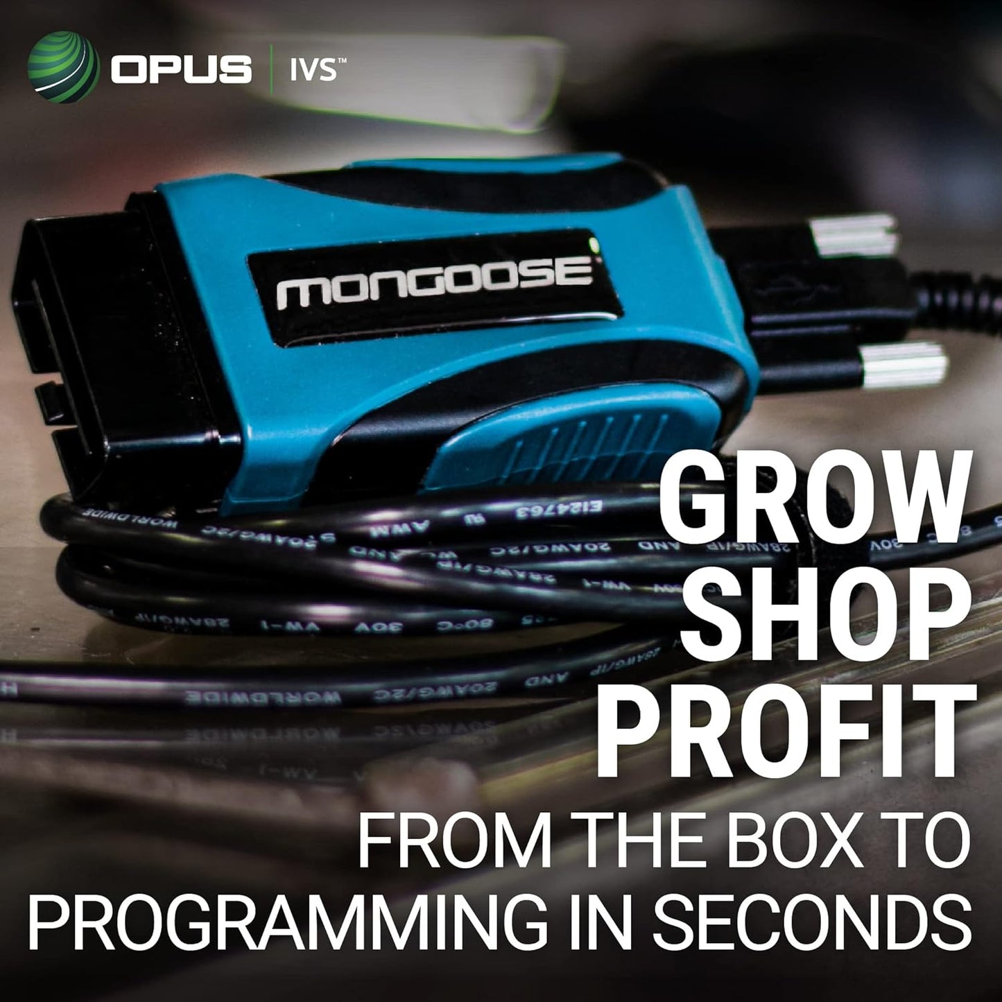 Opus IVS Mongoose-Plus J2534 OEM Vehicle Interface Cable - Designed for Chrysler/Dodge/Jeep OEM Reprogramming and Diagnostics