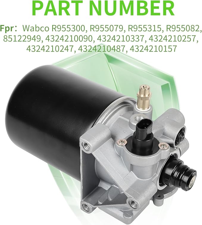 SCITOO R955300 Air Dryer for Volvo, Freightliner, Kenworth, Peterbilt, International, Western Star Trucks, Bus/RV/Other Compatible with Meritor Wabco System Saver 1200P (SS1200P) Series R955079