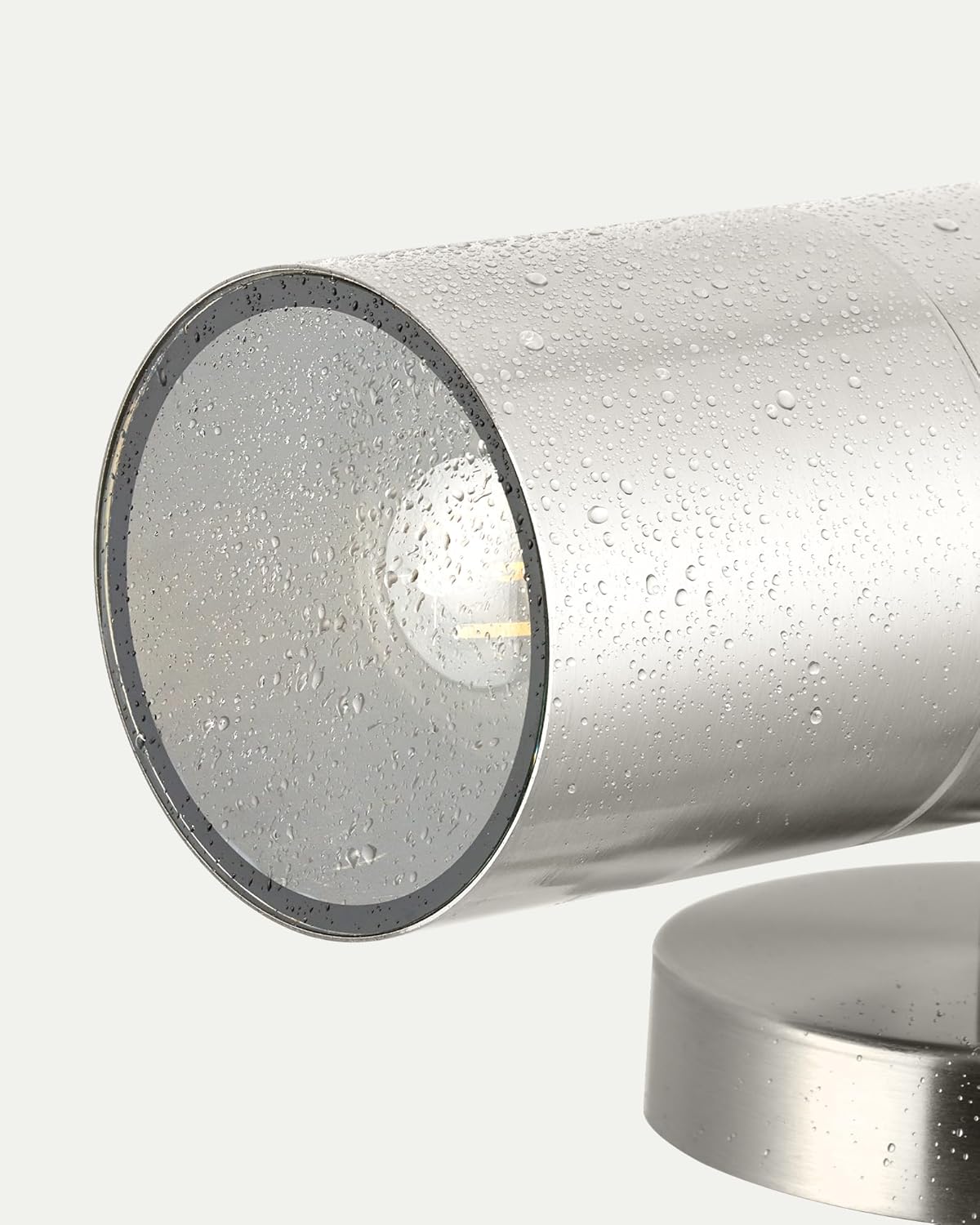 Ken & Ricky 2 Pack Stainless Steel Outdoor Wall Lights, Up Down Exterior Lighting Fixtures, Cylinder Outdoor Sconce Lights, Brushed Nickel Patio Wall Light Fixture, KR3305-SS-2PK