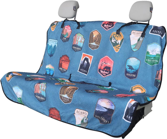 Back Seat Cover for Car Trucks Van SUV,Waterproof Rear Bench Towel Seat Covers for Dogs and Kids,Automotive Backseat Protector (National Parks)