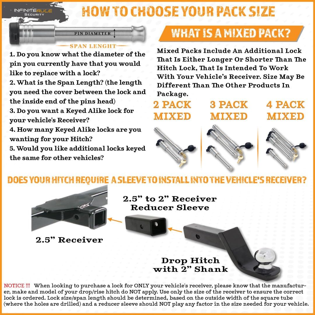 61101 | Receiver Lock for 1.25" Receiver - Class I & II