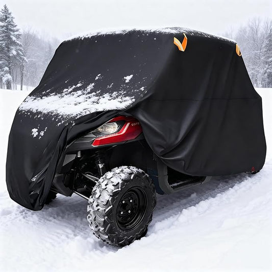 StarknightMT UTV Cover 4-6 Seater,Large 420D Waterproof Cover Compatible with Defender MAX PRO/X3 MAX/Wildcat/Prowler/Viking/Ranger Crew/RZR XP 4/Teryx4/Mule Pro/Gator XUV 590 with Reflective Strips