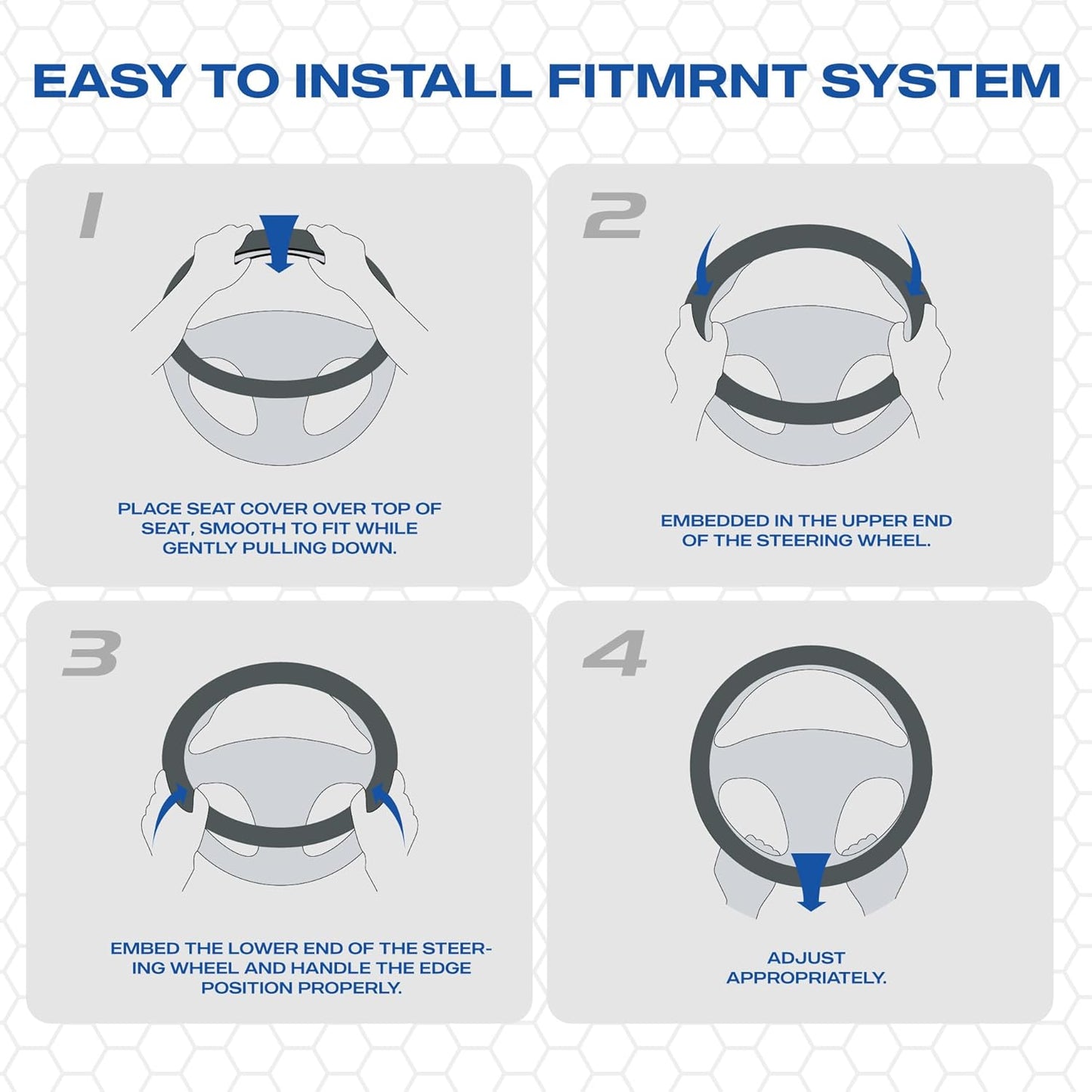 Skechers Memory Foam Steering Wheel Cover,Piping Microfiber Leather Steering Wheel Cover Sporty Universal Fit 14" 1/2-15" Car Wheel Protector for Men Women Fit Suvs,Vans,Sedans,Car,Trucks,Blue