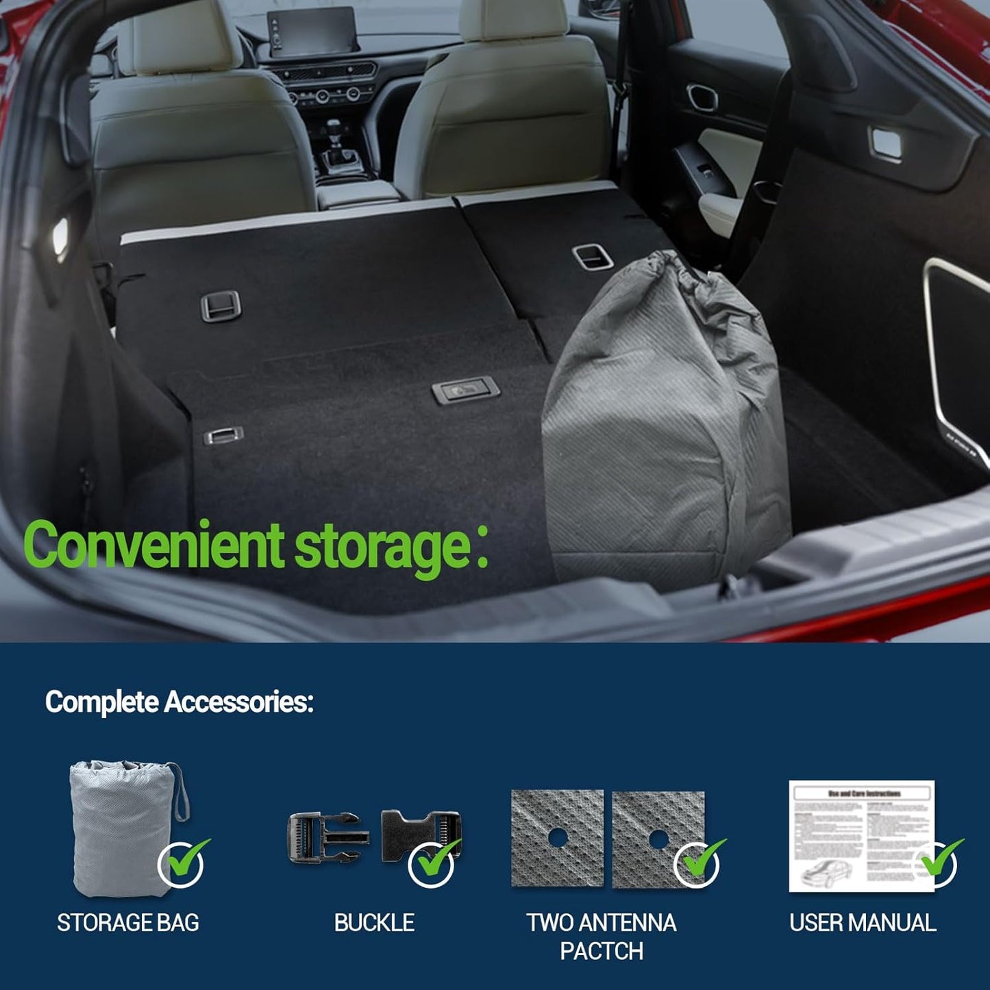 All Weather Waterproof Car Cover, 7-Layer Non-Woven Cotton Car Covers for Automobiles Car Snow Cover, Full Exterior Covers, Winter Rain Sun Sedan, Grey, Size Sedan C6 206”-228”