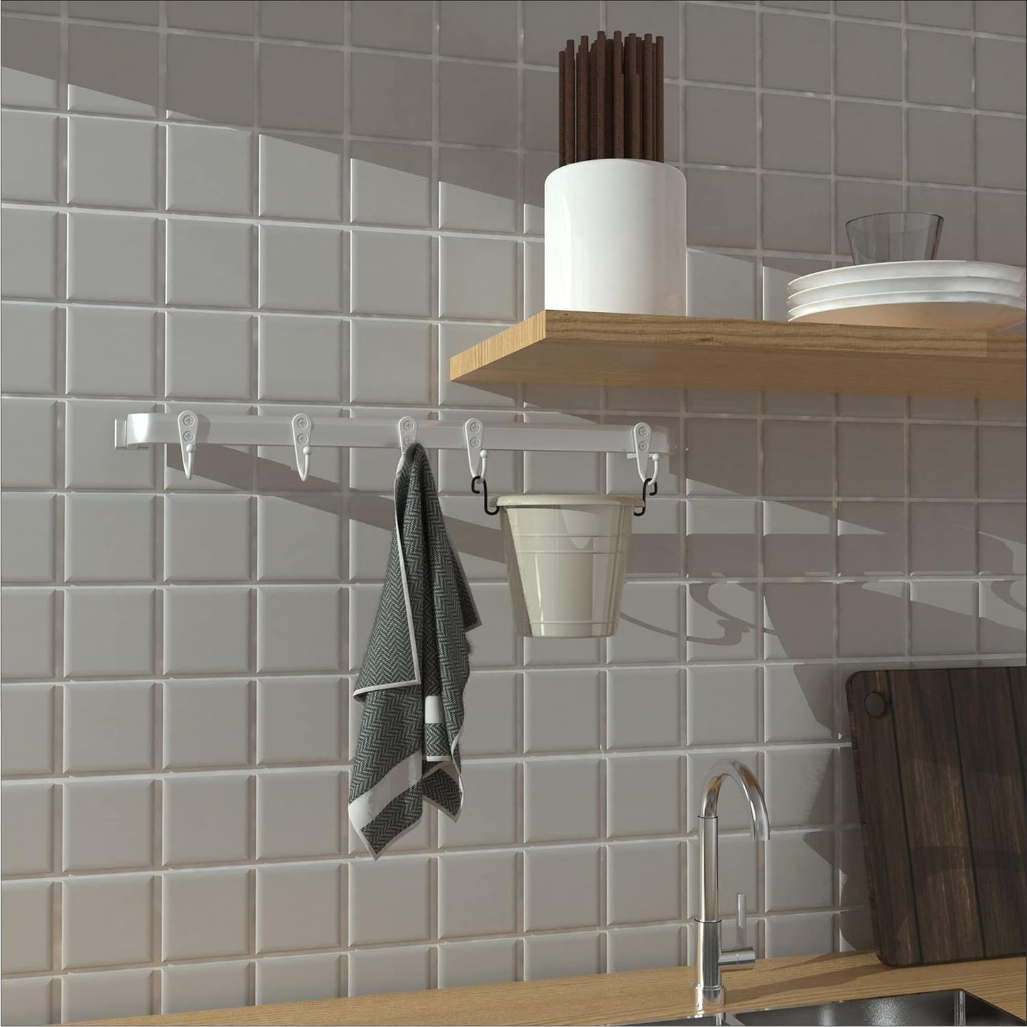 15PCS Coat Hooks - White Robe & Coat Wall Hooks with 30 Screws