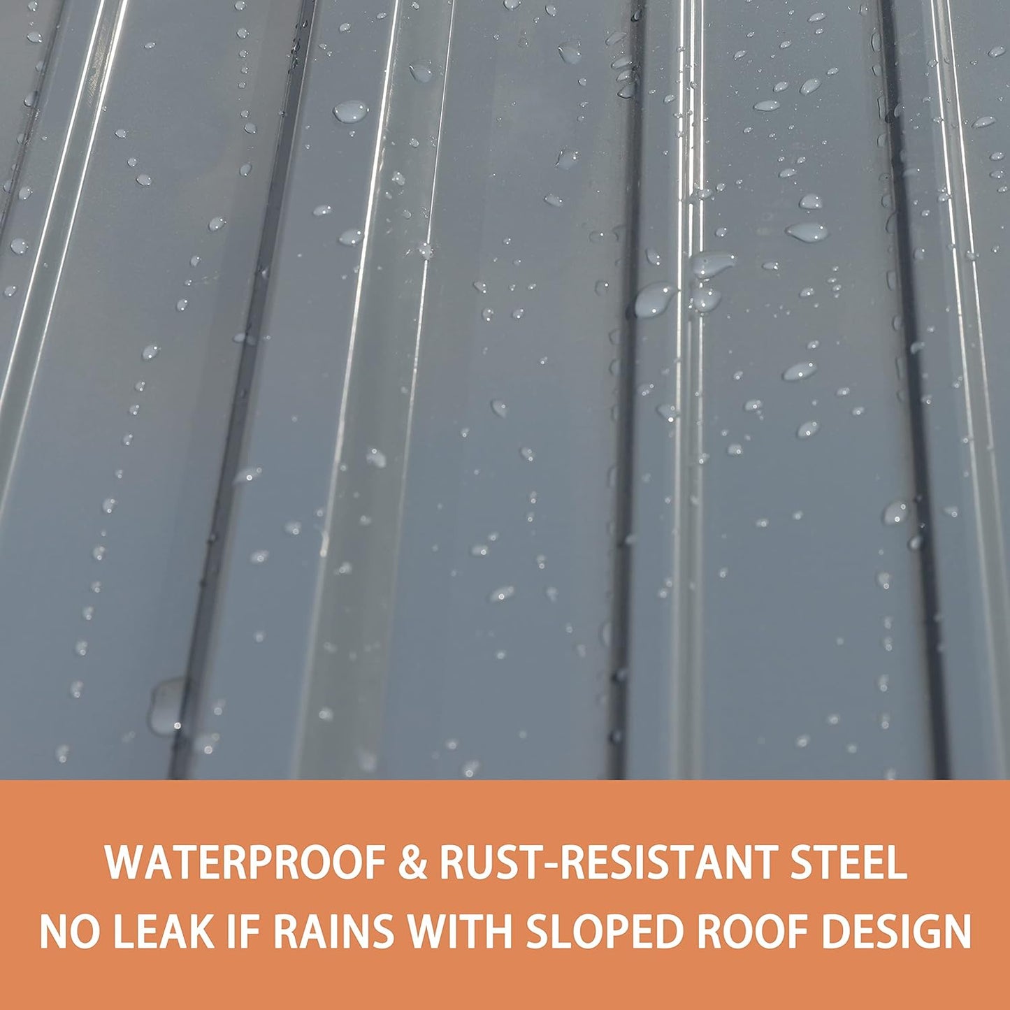 VEIKOU 4' x 4' Outdoor Storage Shed with Thickened Galvanized Steel, Storage Shed with Lockable Door, Air Vents, Metal Shed for Patio Lawn Yard, Grey