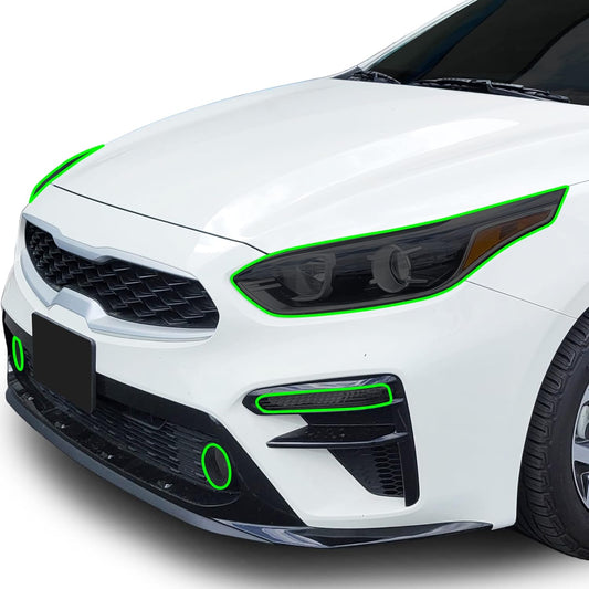 BOGAR TECH DESIGNS Full Headlight Head Light Tint Kit Compatible with Kia Forte 2019-2021, Dark Smoke