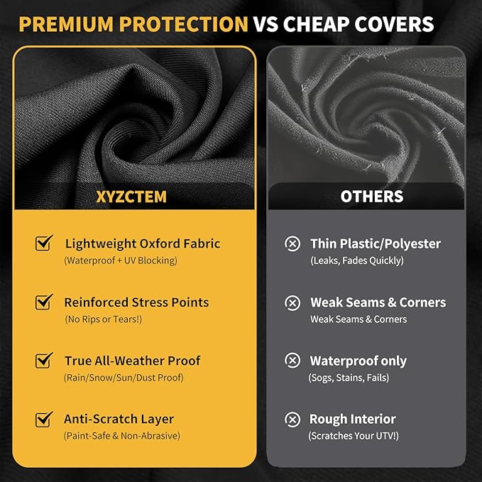 XYZCTEM UTV Cover Lightweight Waterproof Outdoor 2-3 Seater, Compatible with Polaris Ranger and RZR Accessories, Fit for 134" x 70" x 75" Can-am Commander and SXS Cover Protects UTV from Rain