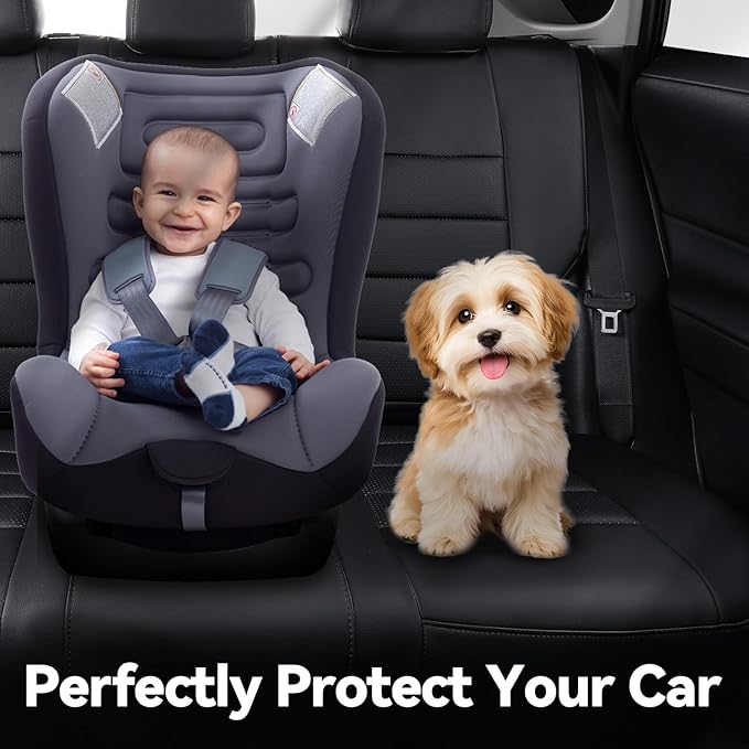 coverdream Corolla Cross Leather Seat Covers Custom Fit for 2022-2026 Toyota Corolla Cross L,LE,XLE,SE,S (Non-Hybrid) SUV,Fully Covered,Luxury Waterproof Car Seat Protector(Full Set,Black)