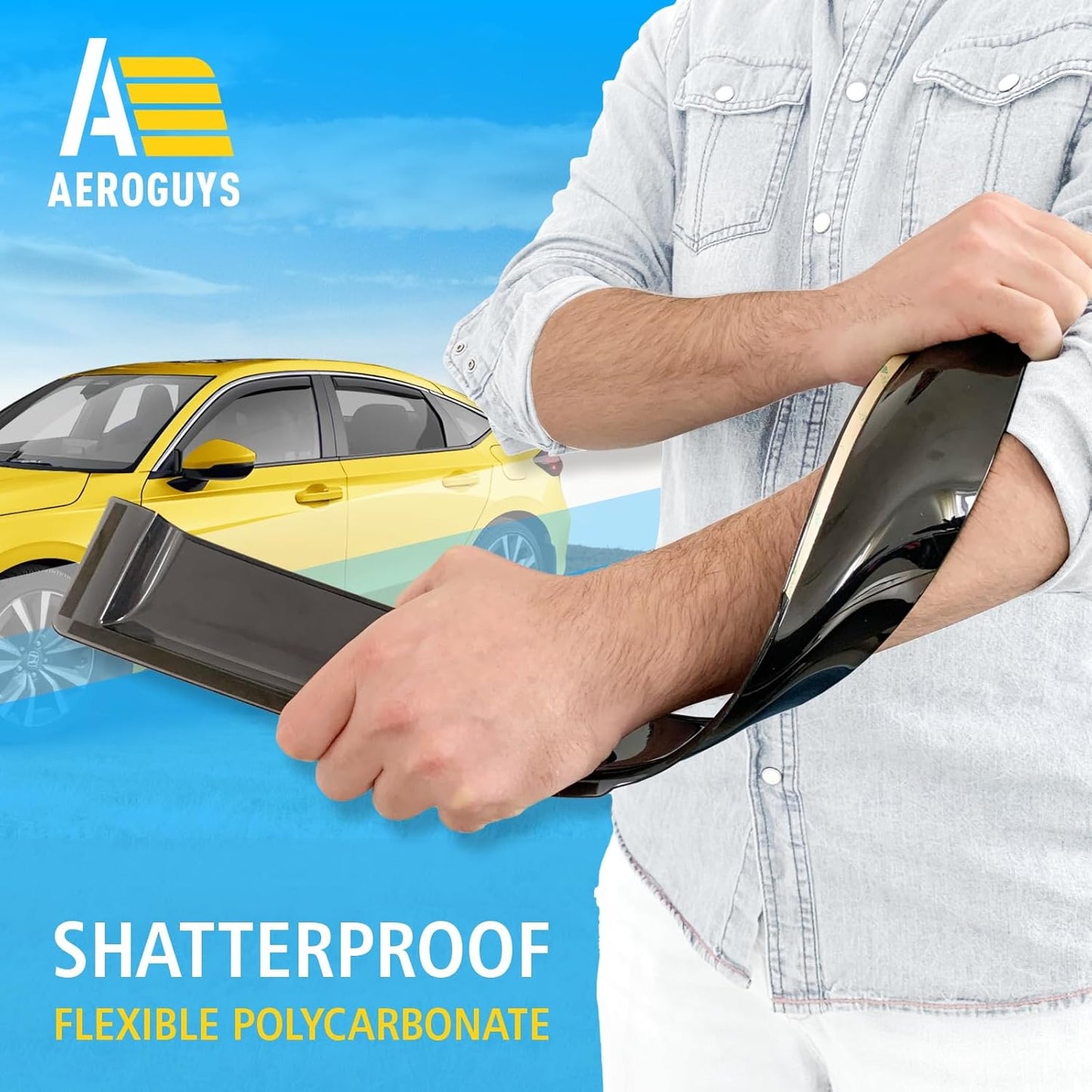 Extra Durable Window Deflectors in-Channel Window Visors Rain Guards Fit for Honda Civic 2022-2025 Hatchback, Sun Visors, Wind Vent for Shades, Exterior Car Accessories - 4pcs. AG0766