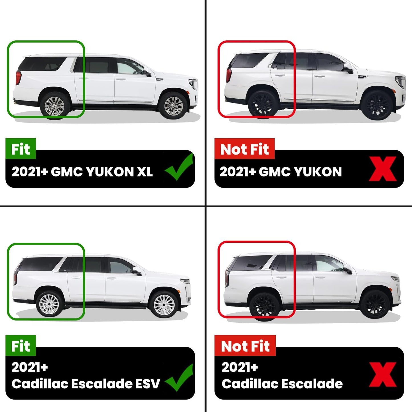 LASFIT Floor Mats 2021-2025 & Only 8 Seats (Not for 7/9 Seats) for Chevrolet Chevy Suburban/GMC Yukon XL (Only Yukon XL, Not Fit Yukon)/Cadillac Escalade ESV (Only Escalade ESV, Not Fit Escalade)