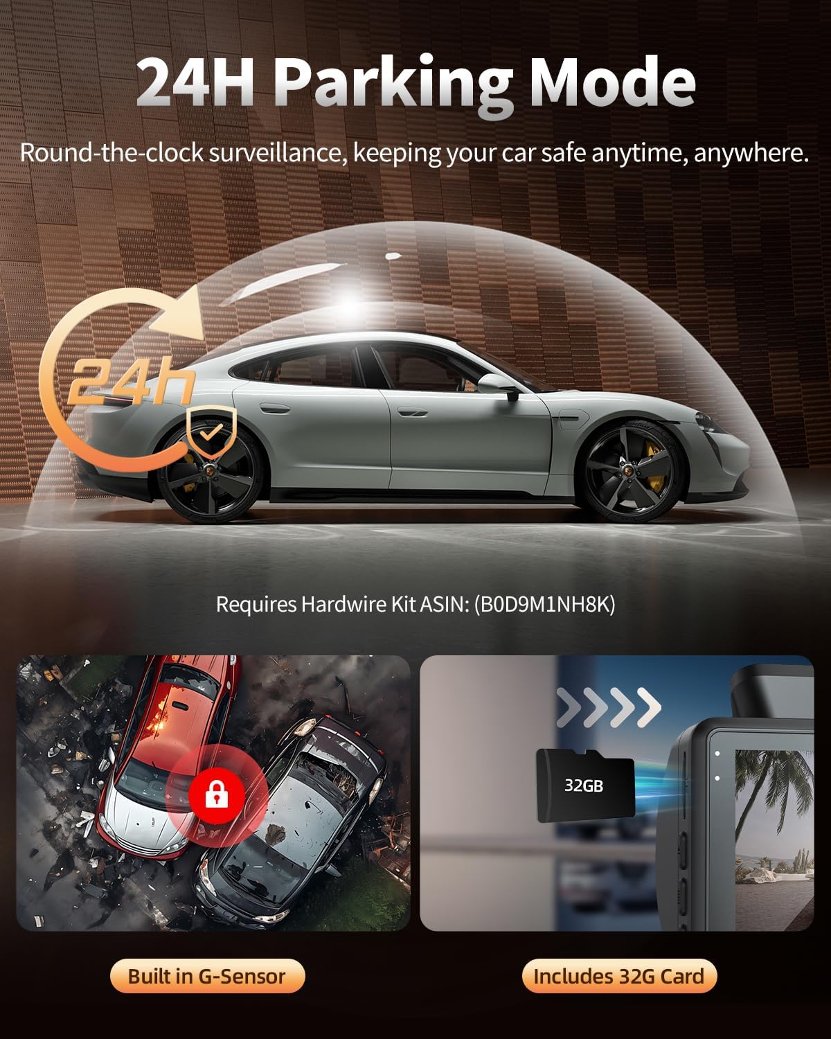 2.5K+1080P Dual Dash Cam Front and Inside, WiFi & GPS Dash Camera for Cars with 32G Card, IR Night Vision, 3" IPS Screen, Inside Car Camera for Taxi Driver, Support 256GB Max, App Control