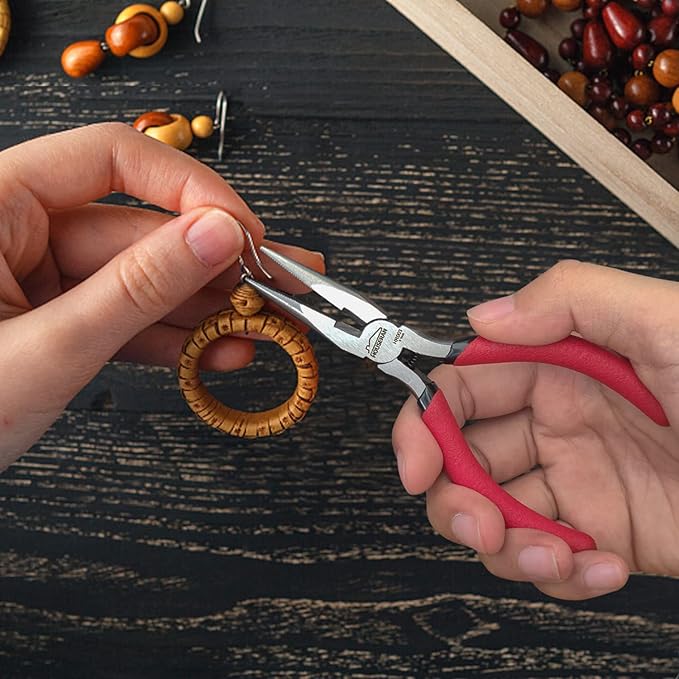 Needle Nose Plier, 5 Inch, Needle Noses Pliers Set, 2 Pack, Small Needle Nose Pliers, Long Nose Pliers with Side Cutter, for Cutting and Bending Wire