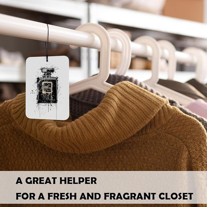 Black and Gold Bathroom Air Freshener 4 Pcs, Girly Bag Perfume Lipstick High Heels Air Freshener Hanging Decor for Bathroom Cars Closet Drawer Books Accessories Gifts