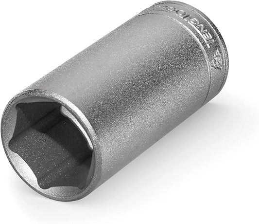 Teng Tools 3/8 Inch 6 Point SAE Deep 1/4 Inch Drive Chrome Vanadium Socket | Mechanic Tool | Hand Tool - M140212-C