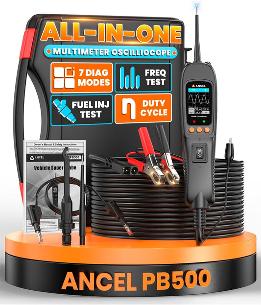 ANCEL PB500 Automotive Power Circuit Probe Tester Kit, 12/24V Car Electrical Short/Open Breaker Finder, AC/DC Diode Resistance Frequency Injector Relay Tester, Duty Cycle,Digital Multimeter/Ohmmeters