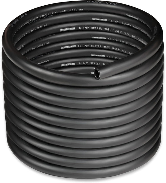 EVIL ENERGY 1/2" Heater Hose Coolant Radiator Straight 100PSI SAE 20R3 25FT Black