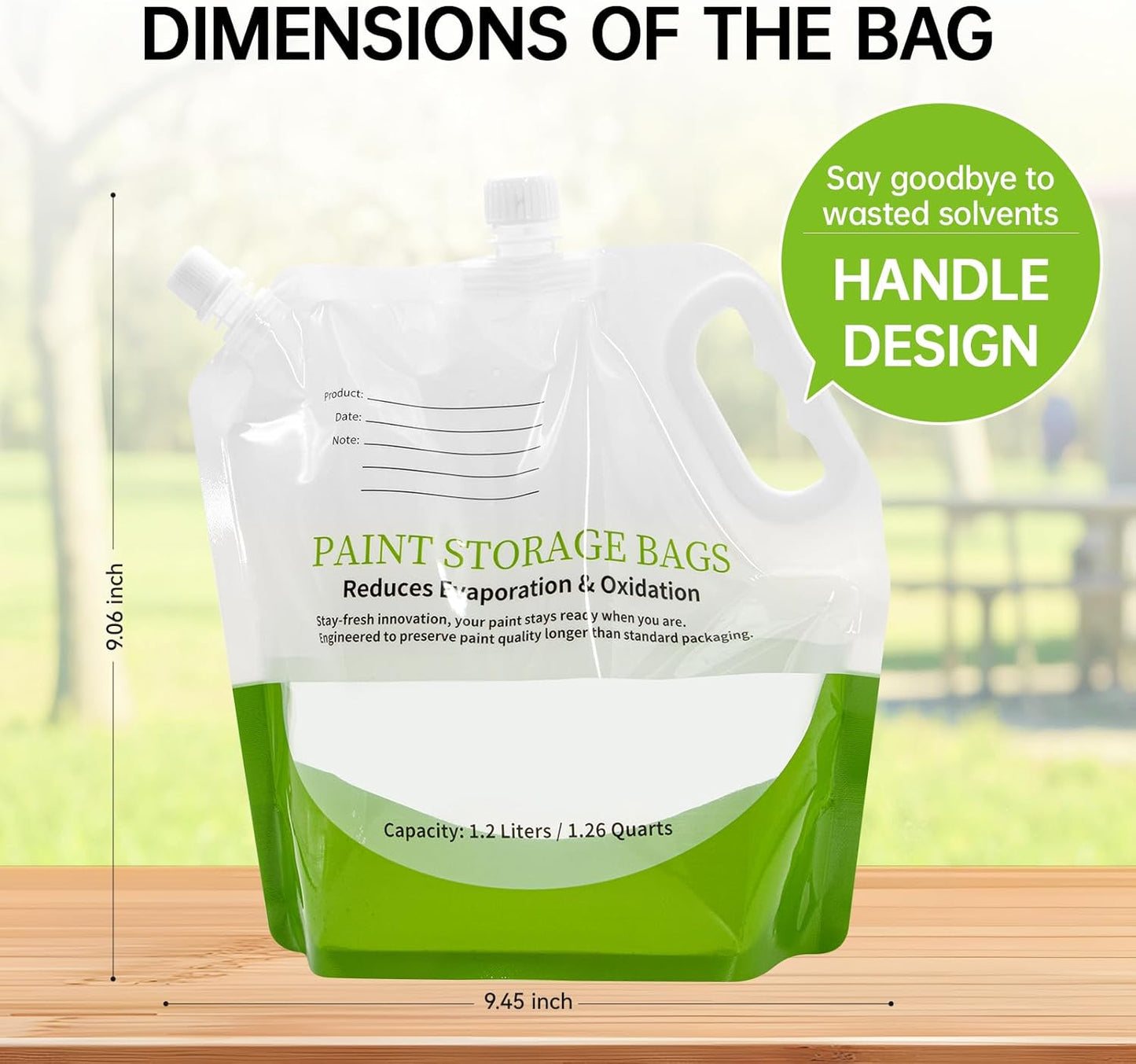 4 Pcs Paint Storage Pack Bags, 1.2L Reusable Paint Saver Bags with Funnel for Leftover Water Based Paint, Airtight Pouches for Easy Mixing & Dispensing for Home DIY Professional Painters