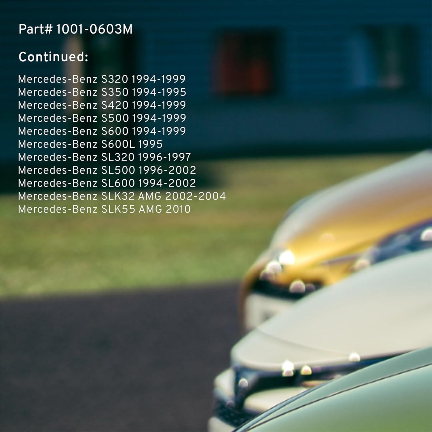 Premium Semi-Metallic Rear Brake Pads (1001-0603M) Compatible with 1991-2010 Chrysler/Mercedes-Benz (300SD/300SE/400SE/400SEL/500SEC/500SEL/600SEC/600SEL/600SL/C43 AMG/C55 AMG/CL500)