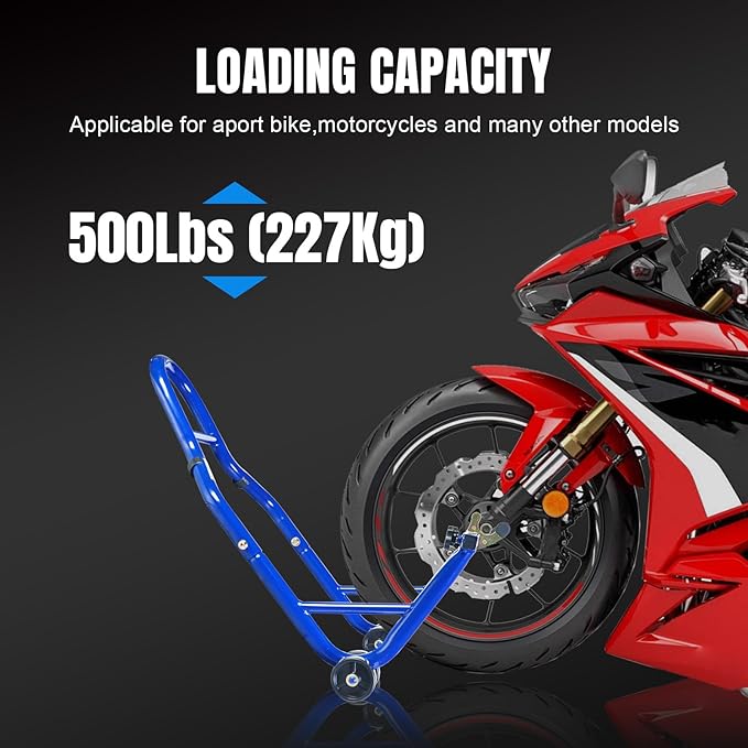 Motorcycle Stand Rear Combo Wheel Lift Stand, 500Lbs Capacity,Swingarm Spool Paddock Stand for Sport Bike,Fit for Yamaha, for Honda, Suitable for Kawasaki Blue