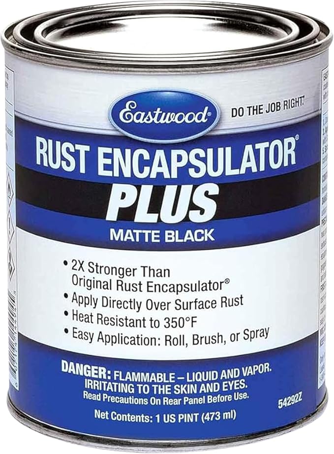 Eastwood Matte Black Rust Encapsulator Plus | Long Lasting Durable Finish 1 Coat Maximum Rust Protection | Heat Resistance up to 350 degrees Fahrenheit | Matte Black | Pint 1 Pack