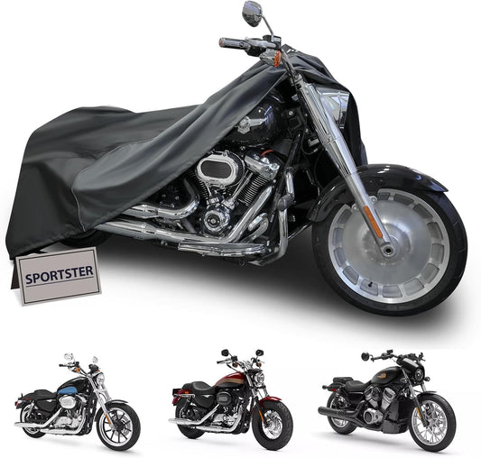 Motorcycle Cover for Sport Model Harley Davidson Sportster S, Sporster 883, Nightster Special, SuperLow, SuperLow 1200T, 1200 Custom, and Most Motorcycles - Waterproof Motorcycle Cover Outdoor Storage
