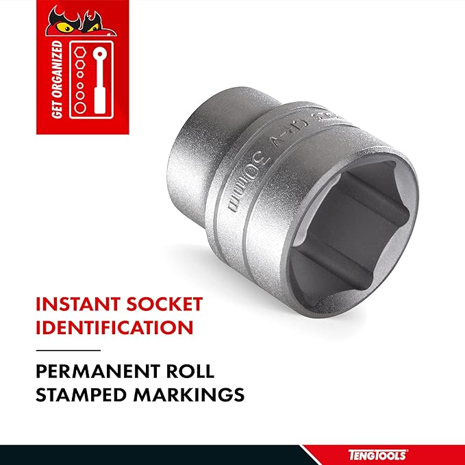 Teng Tools 12MM 1/4 Inch Drive 6 Point Metric Shallow Chrome Vanadium Socket | Mechanic Tool | Hand Tool - M140512-C