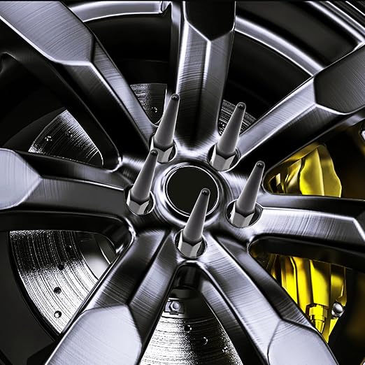 20PCS 12x1.5 Black Cone/Conical Bulge Seat Wheel Spike Lug Nuts with 1 Socket Key Compatible with Chevy Impala 2000-2013, Cruze 2009-2021, Accord 2003-2022, Civic 2003-2015, CR-V 95-22, Element 03-11