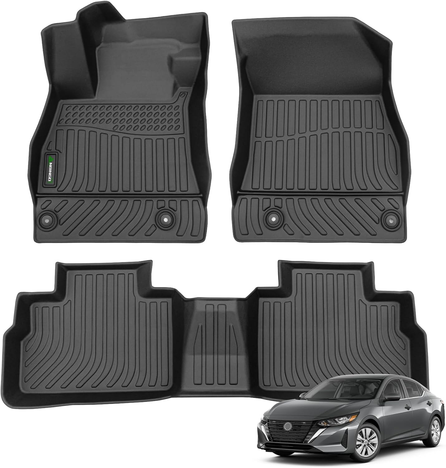 ANBINGO-All Weather Floor Mats Custom for 2020-2026 Nissan Sentra S/SV/SR Sedan Waterproof Guard Automotive Sentra Floor Mats Sentra Accessories Full Set Black