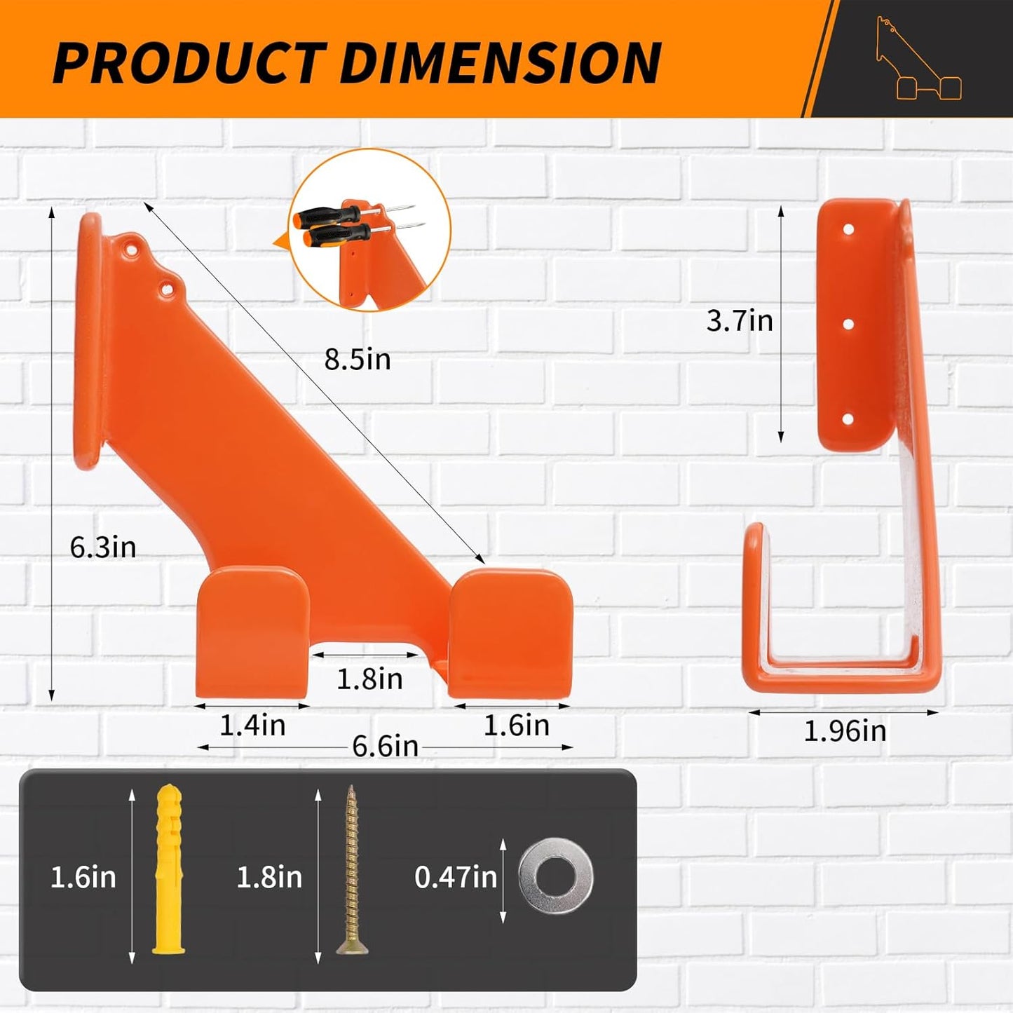 Chainsaw Holder, 3 Pack Wall Mounted Chainsaw Hanger, Scratch-Resistant Chain Saw Holder, Garage Organization Chainsaw Rack, Space-Saving Design Ideal for Garage, Workshop, Storage