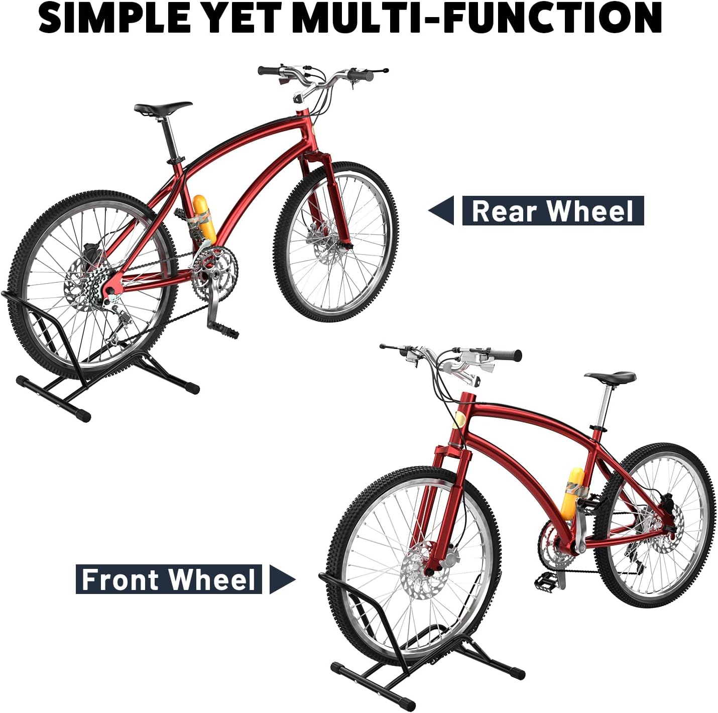 UNITEDPOWER Bike Floor Stand, Adjustable Freestanding Bicycle Storage Parking Rack for Indoor, Outdoor 16''-29" Wheel Stand