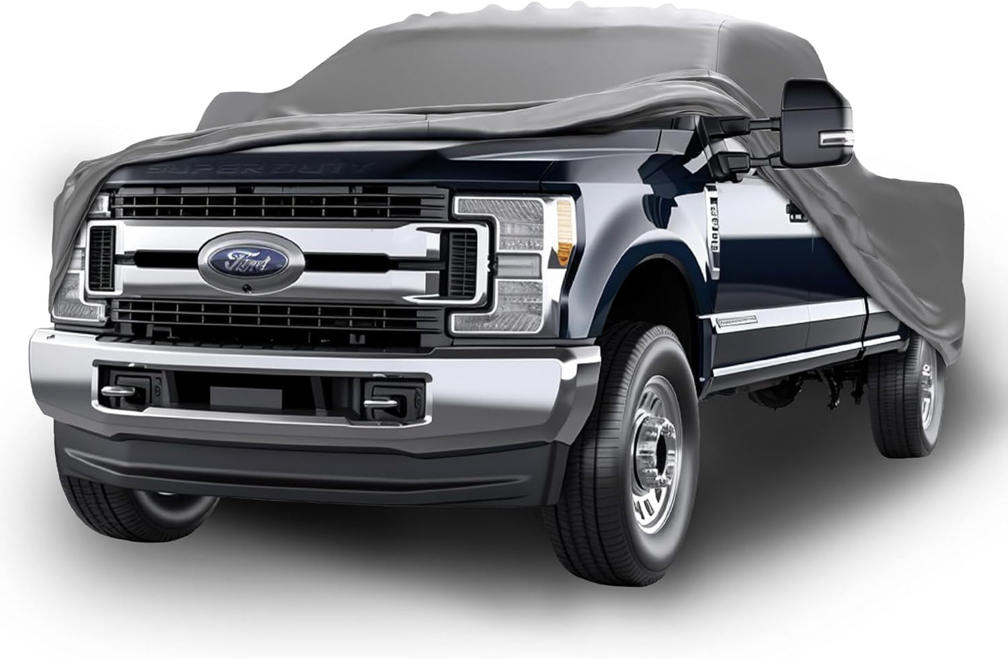 Car Covers Weatherproof Max Truck Cover & Warranty Compatible with Ford 1999-2002 F-350 SuperCab, 6.75 with Camper Shell– Outdoor Cover, Prevents Theft with Cable Lock