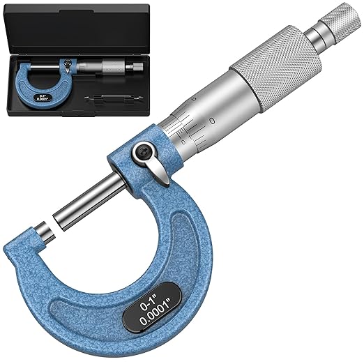 HDLNKAK Outside Micrometer, 0-1" Machinist Micrometer, 0.0001" Graduation Micrometer Set, Alloy Precision Micrometer, Machinist Tool, Micrometer Standard with Case
