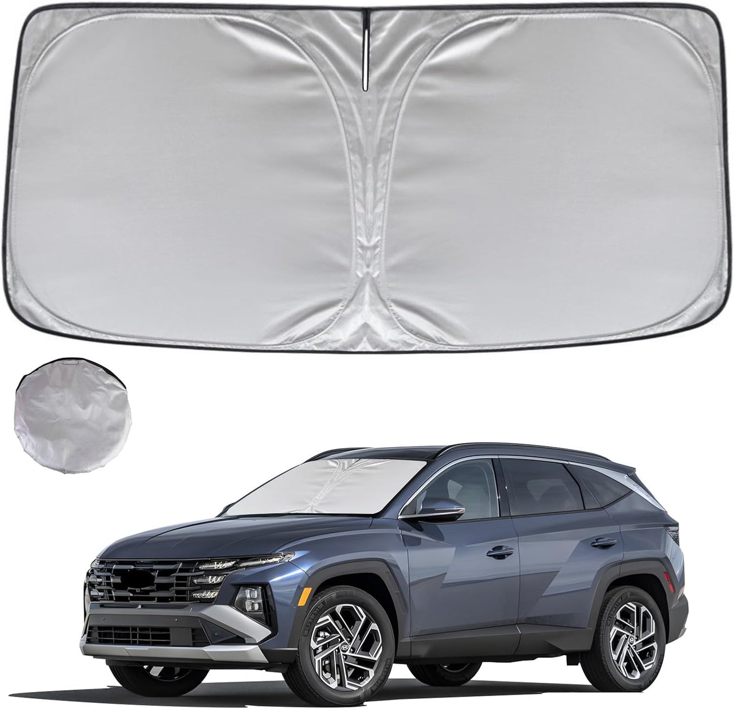 KAYZT Windshield Sun Shade for 2022-2026 Hyun-dai Tucson Foldable Sunshade Front Window Custom Fit Car Accessories