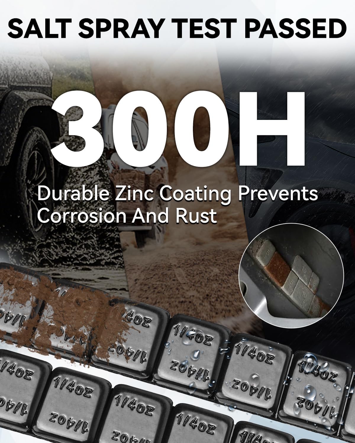 YIZBAP Wheel Weights Black 1/4oz 24 oz/Box, 96pcs, with Strong Black Adhesive. 0.25 Ounce Stick on Wheel Weights for Cars, Trucks, SUVs, Motorcycle, and Others