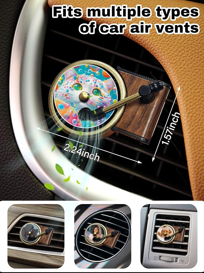 Custom 12-Pack Record Player Air Fresheners - Personalized Photo Text Air Freshener with Record Player Vent Clip, Customized Vinyl Record Air Freshener for Car (A7-Record Player - 12Pcs)