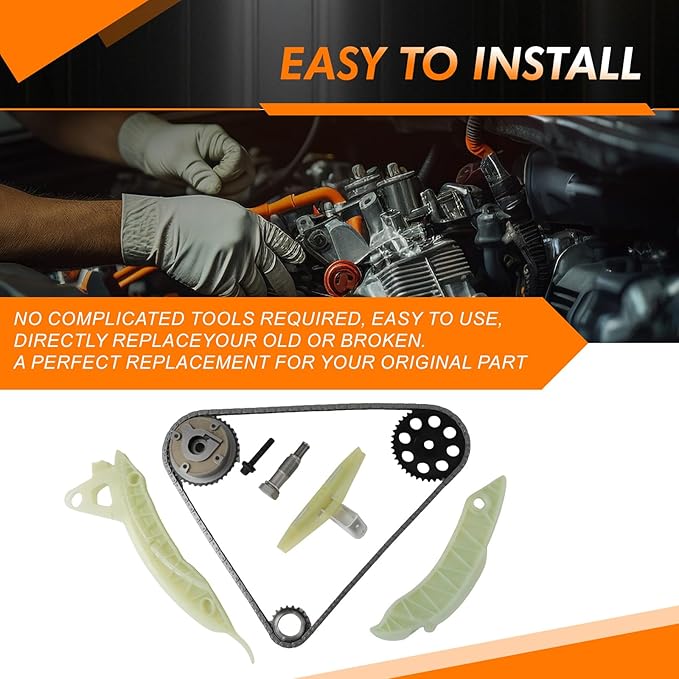 11317607551 Engine Timing Chain Kit with Intake Camshaft Phaser VVT Gear & Bolts Fit for MINI COOPER S R56 R57 R55 R58 N14B16 1.6L Turbo Replaces #11217588996 11367547955 11317565421