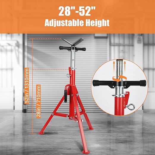 Towallmark Heavy-Duty Pipe Jack Stand, 28''-52'' Adjustable Folding Pipe Stand, 2500 lbs Load Capacity, Ideal for Welding, Automotive, and Construction Projects