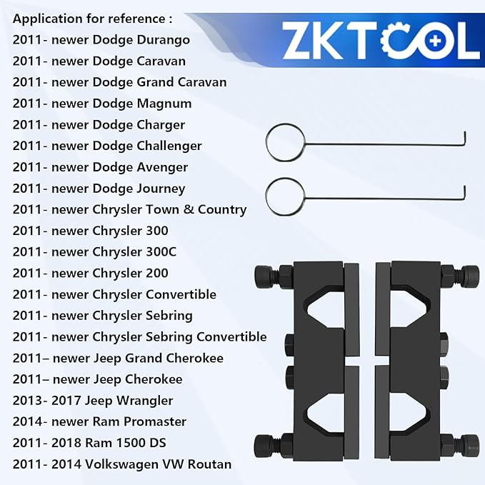 ZKTOOL 10PC Camshaft Pentastar Timing Chain Tool and Holding Tool, Crankshaft Pulley Wrench,Kit for VW Chrysler Jeep Dodge Grand Cherokee Wrangler V6 3.6L, OEM 10200A,10202,10369A,2025200090, 10198A
