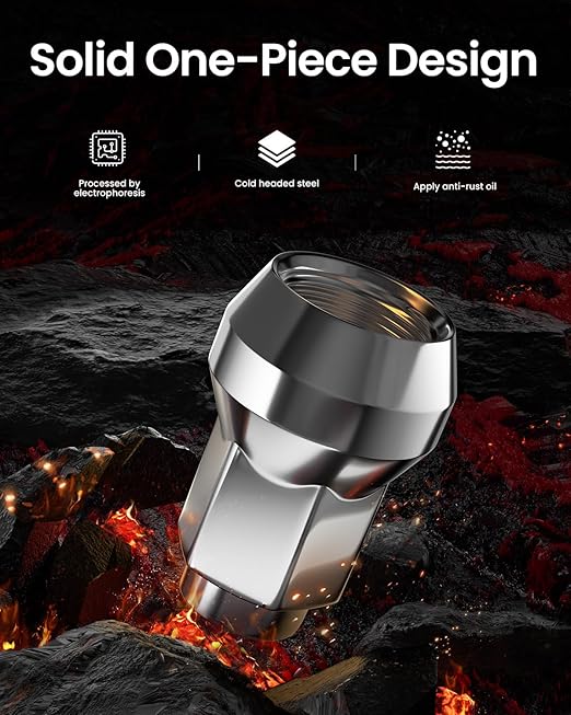 GAsupply ATV 3/8" x20 Lug Nuts 14mm Hex, 3/8-20 Closed End Acorn Tuner Chrome Lug Nut 1.2" 30mm Tall Conical Seat 60 Degree for Aftermarket Wheels, 16 Pcs