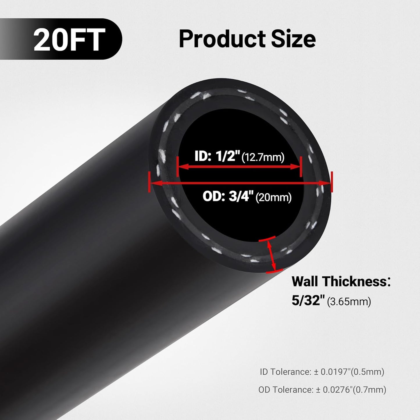 EVIL ENERGY 1/2" Heater Hose Coolant Radiator Straight 100PSI SAE 20R3 20FT Black