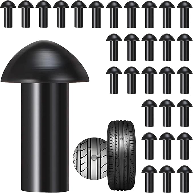 Richcat Tubeless Tire Puncture Repair Kit with Mushroom Plug, Repairs punctures and Flat Tires for Motorcycles, Cars, Trucks, ATVs,Gun Puncture Repair Kit