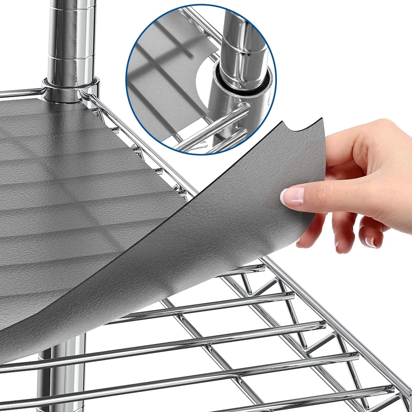 Shelf Liners for Wire Shelf System: Set of 5 in Graphite: 12 x 22 inch: Plastic Wire Shelving Shelf Mats